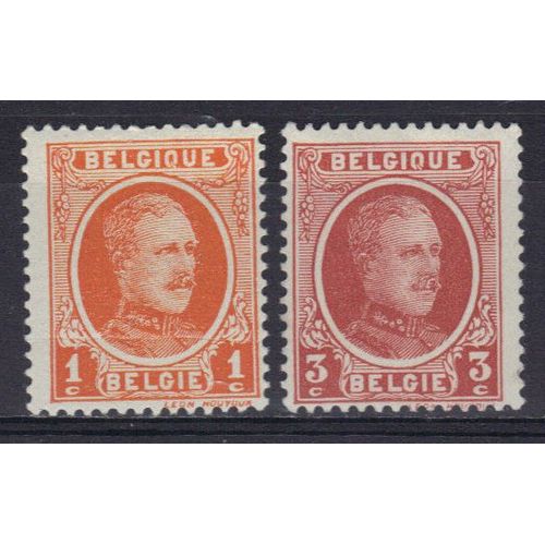 Belgique 1921 : Roi Albert 1er : Type Houyoux - Série De 2 Timbres Neufs *