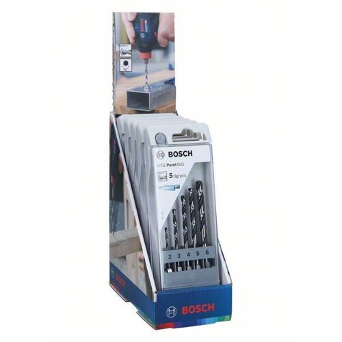 Bosch HSS-Forets hélicoïdaux PointTeQ, 5-teiliges, 2,0-6,0 mm - 2607002825