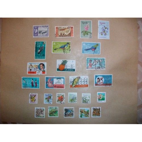 Ouganda 25 Timbres Differents H5a