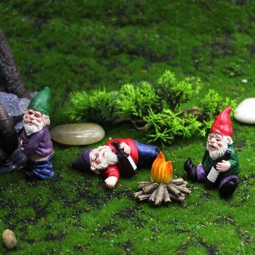 4pcs Gnomes ivres Nain Jardin Knomes Décorations Décor Dégagement Ivre Figurines