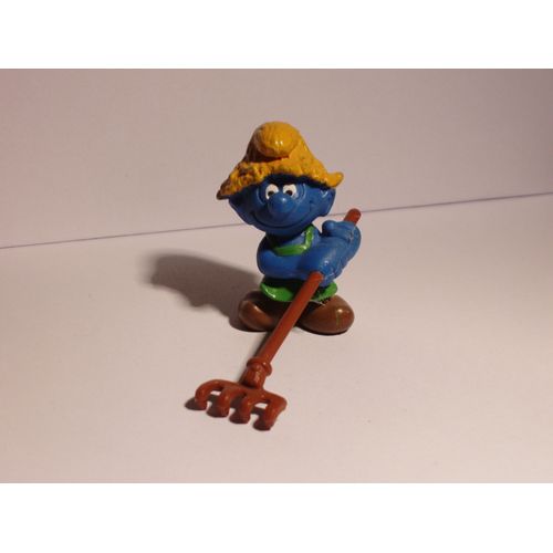 Schtroumpf figurine - Schtroumpf jardinier - rateau