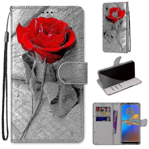 Case For Motorola Moto E6 Plus Creative Pattern Tui Magnetic Card Holder Wallet - Kitten