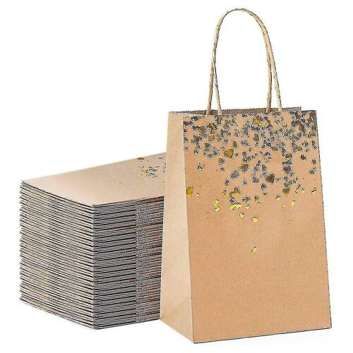 10pcs Kraft Paper Bags Snowman Christmas Gift Bags avec poignée 15cm X8cm X21cm Cookie Packaging Bags Wedding Party Favor Boxes