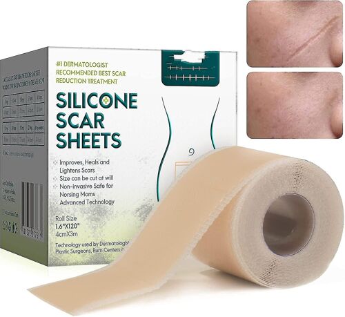 Plâtres En Silicone Pour Cicatrices, Films Cicatriciels En Silicone Pour Chirurgies, Césarienne, Chéloïdes, Brûlures, Ruban Cicatriciel En Silicone-4cm * 3m