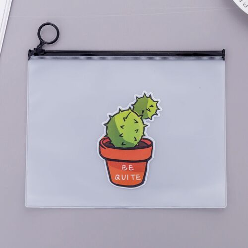 Pochette Plastique Transparente Porte-Crayon Pour Enfants, Boîte À Stylos, Motif Licorne Cactus Léopard, Fournitures De Bureau, 1 Pièce