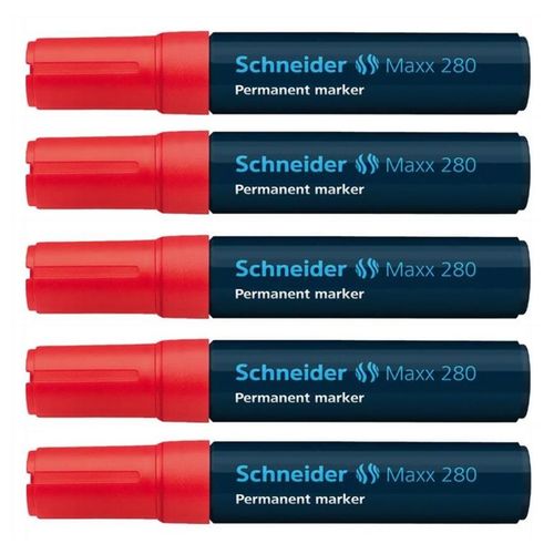 Schneider Lot De 5 Marqueurs Permanent Maxx 280 Rouge