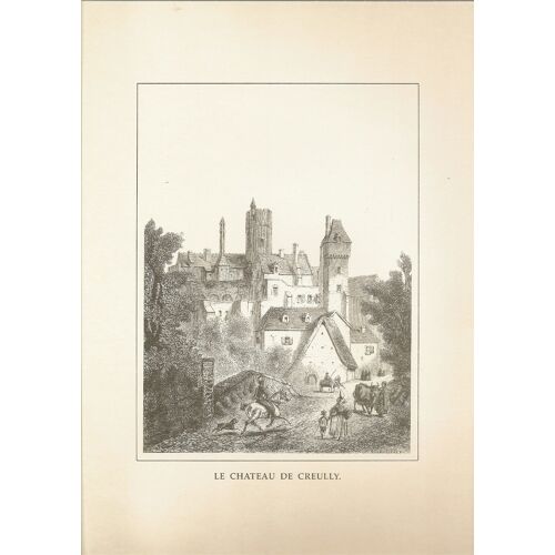 Reproduction D'une Gravure Ancienne Intitulée Le Château De Creully