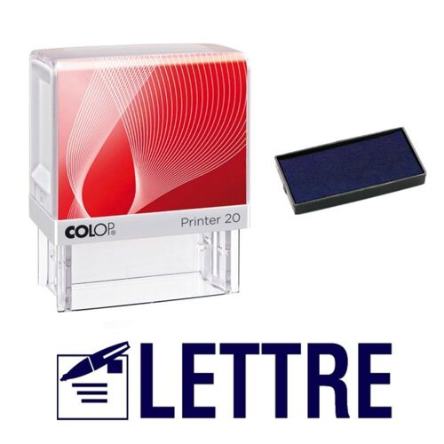 Tampon Encreur Lettre Colop Printer 20 38x14mm Bleu