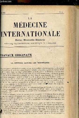 La Médecine Internationale Illustrée N°8 Aout 1910 - Défense Contre Les Moustiques - Médication Arsénicale Provoquant L Hyperleucocytose Mononucléaire - Les Pluies Qui Ont Passé Pour Miraculeuses -(...)