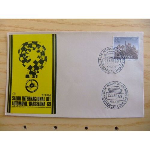 C 8 Espagne 1969 / Salon International De L'automobile Fdc De Barcelone / Edifil 1880 Yvert 1540