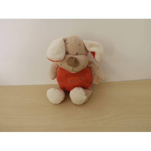 Doudou Chien Beige Framboise Poisson Doukidou