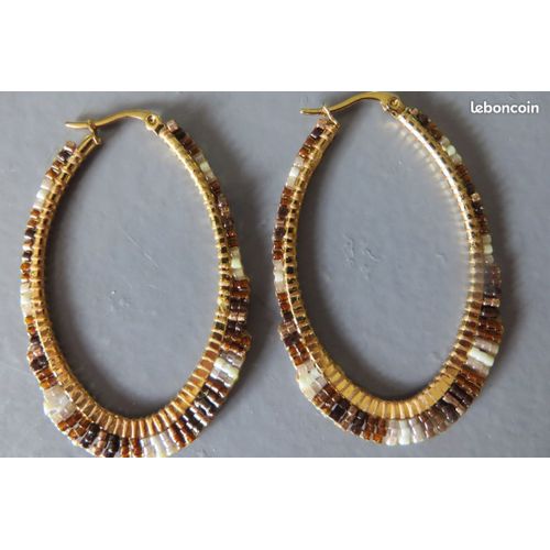 Boucle D'Oreille Créoles Ovales Melz 80