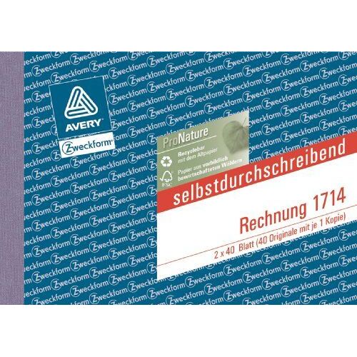 Avery Zweckform Formularbuch "Rechnung", Sd, 2 X 40 Blatt
