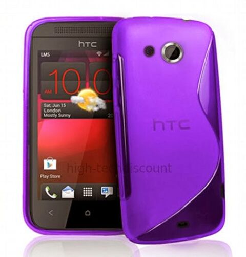 Housse Etui Coque Pochette Silicone Gel Pour Htc Desire 200 + Film Ecran - Mauve