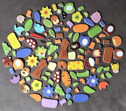 Tableau Magnétique Avec 110 Magnets, Jeu Créatif Et Éducatif, Animaux Sauvages Et Nature
