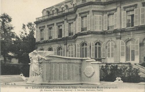 Epernay - Hôtel De Ville - Monument Aux Morts 1910