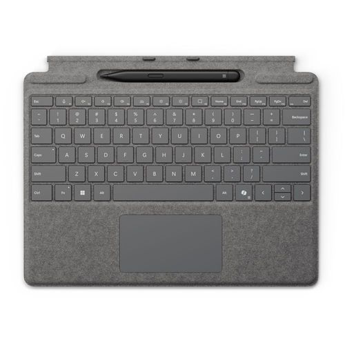 Microsoft Clavier Signature pour Surface Pro - Clavier - avec trackpad, accéléromètre, plateau de rangement et de chargement du Surface Slim Pen 2 - AZERTY - Français - platine - avec Slim Pen 2...