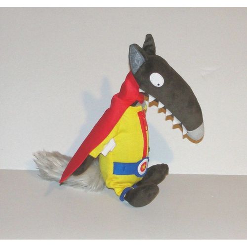 Loup Deguisé En Super Heros Doudou Peluche Editions Auzou 26cm