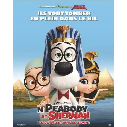 M. Peabody Et Sherman : Les Voyages Dans Le Temps- Véritable Pré-Affiche De Cinéma Pliée - Format 120x160 Cm - De Rob Minkoff Avec Les Voix De Guillaume Gallienne, Ty Burrell, Max Charles- 2014
