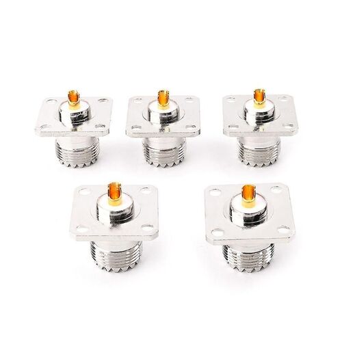 5pcs Uhf So239 Femelle Bride Panel Châssis Deck Mount Adaptateur Connecteur Droit