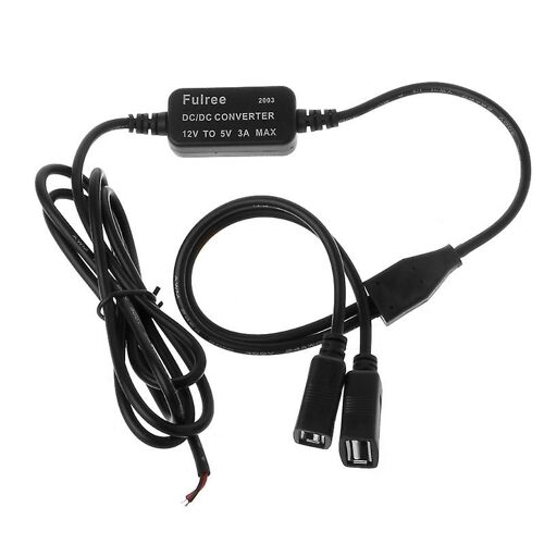 Chargeur De Voiture Dual Usb Female Plug 12v À 5v 3a Dc To Dc Power Supply Converter Pour Dvr