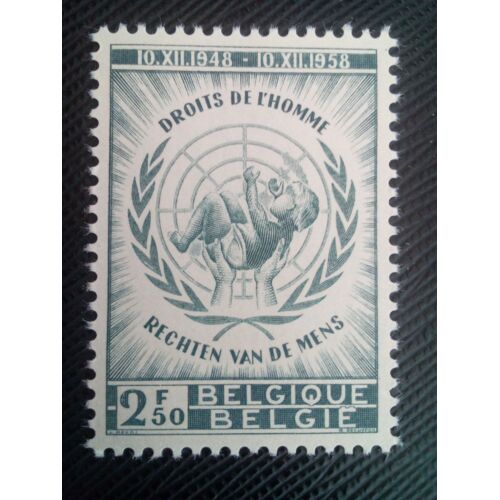 Timbre Belgique Yt 1089 Déclaration Des Droits De L'homme, 10e Anniversaire 1958 ( 80505 )