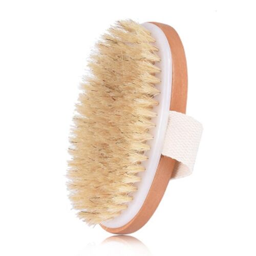 Poils De Sanglier Naturels Brosse Sèche Du Corps En Bois Ovale Douche Baignoire Brosses Exfoliantes