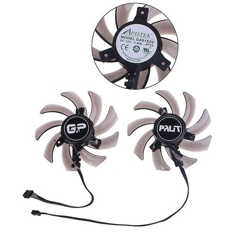 2pcs Ga91s2u Carte graphique Refroidissement Vga Ventilateur 4pin 12v 0.4a Compatible-pour Gtx 1660 1660ti
