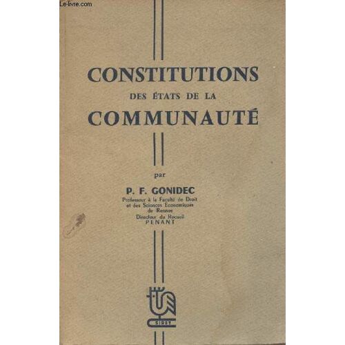 Constitutions Des Etats De La Communauté
