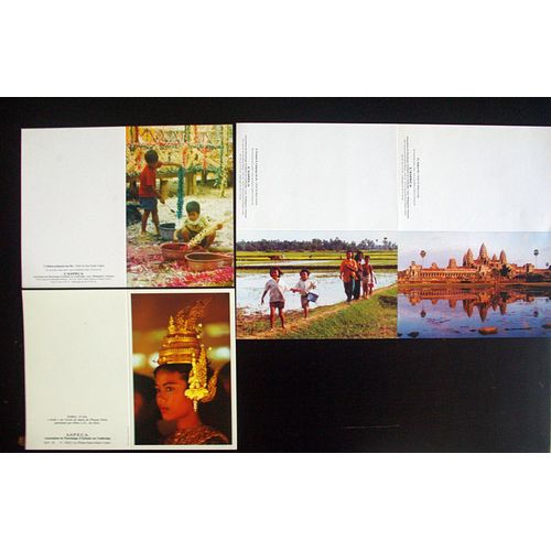 Lot De 4 Cartes Postales Cambodge