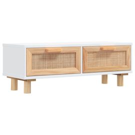 Table Basse Avec Rangement À Double Tiroir Bois Composé & Massif 80x40x30 Cm