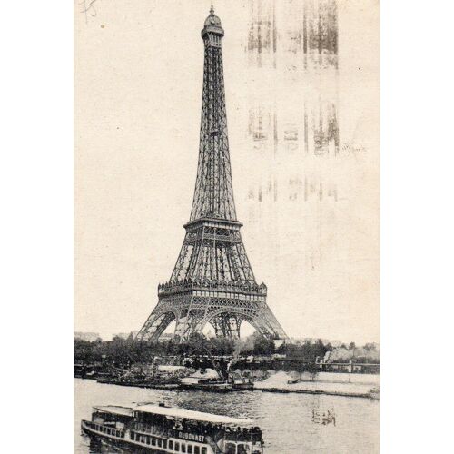Carte Postale Ancienneavec Timbre - Paris - La Tour Eiffel - Publicite Dubonnet Sur Le Bateau - Editions F. F Paris