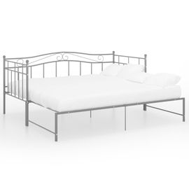 Vidaxl Cadre De Canapé-Lit Extensible Gris Métal 90x200 Cm