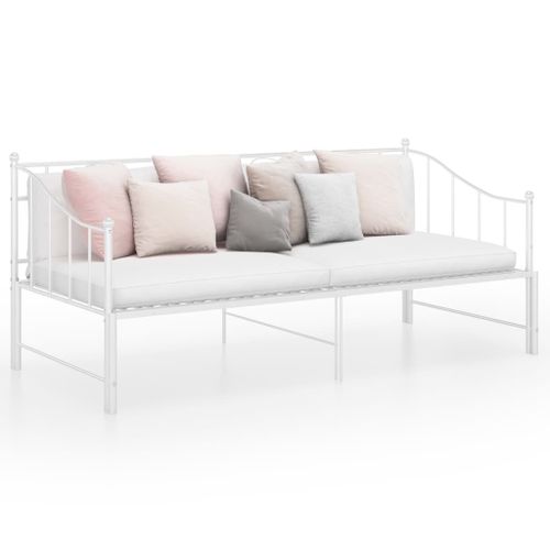 Vidaxl Cadre De Canapé-Lit Extensible Sans Matelas Blanc 90x200 Cm