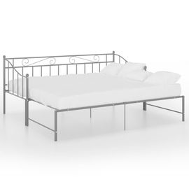 Vidaxl Cadre De Canapé-Lit Extensible Gris Métal 90x200 Cm