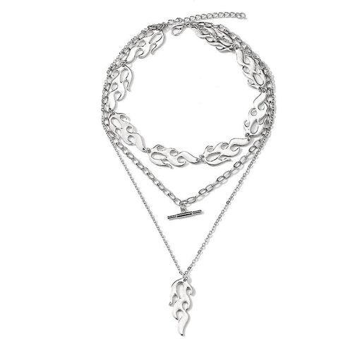 Pendentif Gothique Collier Pour Femmes Choker Chaîne Flamme Champignon Goutte Bijoux