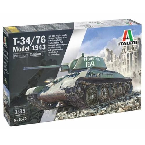 Maquette - Italeri - T-34/76 Mod. 1943 Premium Edition - Métal Et Caoutchouc - Intérieur-Italeri