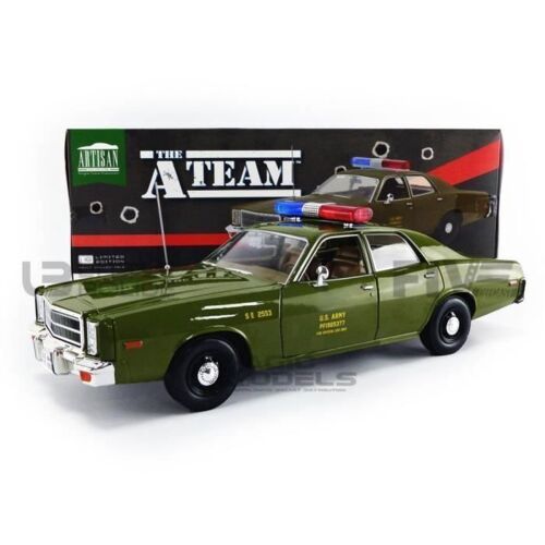 L'agence Tous Risques - Réplique 1/18 Métal Plymouth 1977 Fury U.S. Army Police Colonel Roderick Decker