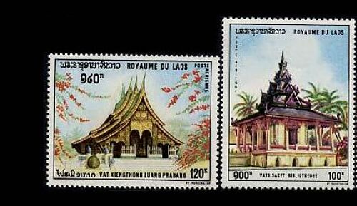 Timbres Laos 1970, Wat Xiengthong Luang Prabang Et Wat Sisaket Bibliothèque