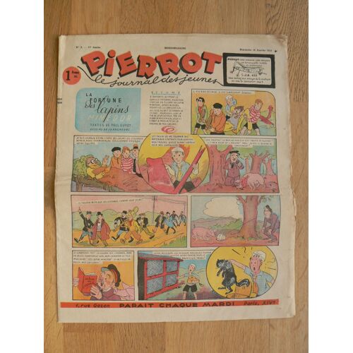 Pierrot 17ème Année 1942  N° 3 : La Fortune Des Lapins Minedor