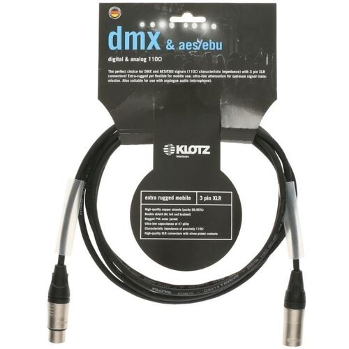 Klotz DMX3K0200 câble DMX XLR mâle ? XLR femelle 3 broches 2 m