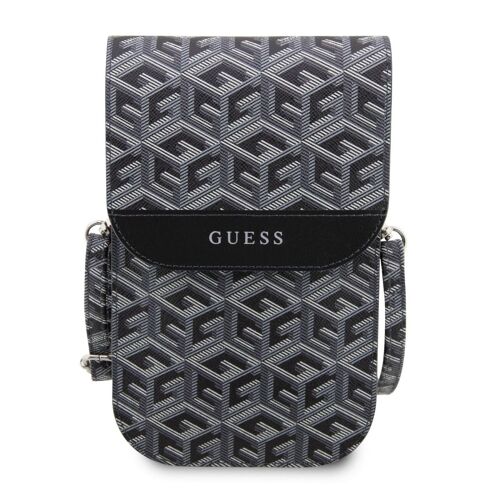 Guess Sacoche Pour Téléphone Gcube Rayures Noir