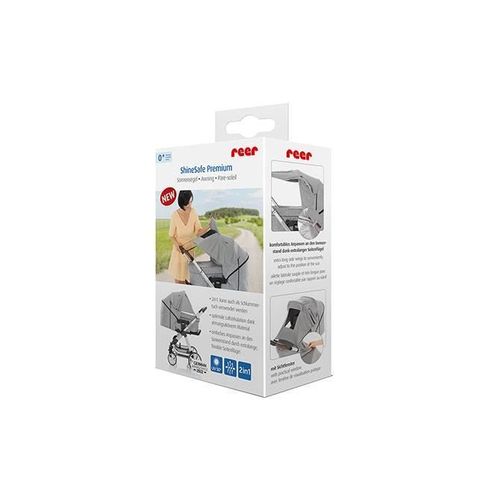Pare-Soleil Premium Pour Poussettes, Protection Solaire Upf 50+, Gris, Arrière Shinesafe Premium 84121