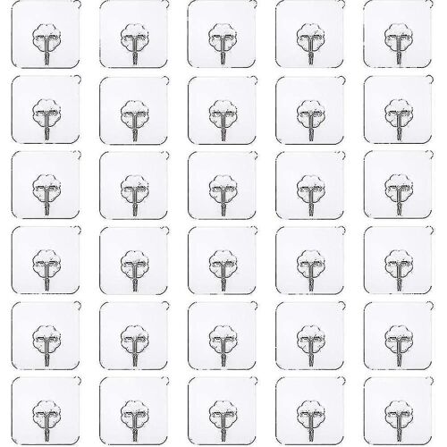 30 Pack Crochets adhésifs Crochets muraux robustes Crochets adhésifs solides 22lbs / 10kg