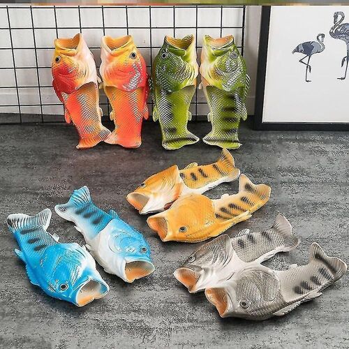 Unisexe Simulation 3d Fish Pantoufles Drôle D'été Mode Flip Flops Pour L'extérieur - Yx