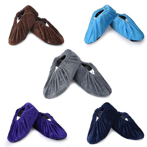 5 Paires De Surchaussures Lavables Housse De Chaussure Antidérapante Réutilisable Pantoufle Antidérapante Avec Flanelle Pour La Maison