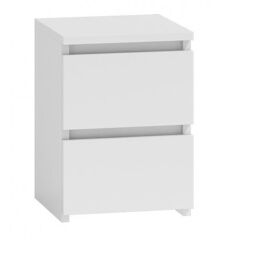 Table de chevet / Table de nuit moderne avec 2 tiroirs Malwa M2 - Blanc
