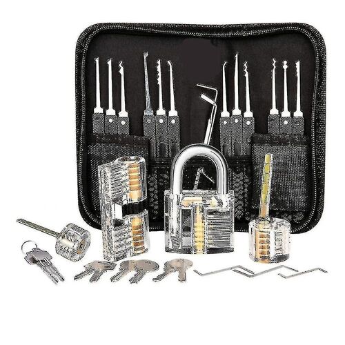 Lock Picking Kit, 25-Piece Lock Picking Kit, Practice Tools With 3 Clear Locks_B