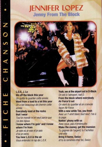 Fiche Chanson - Jennifer Lopez