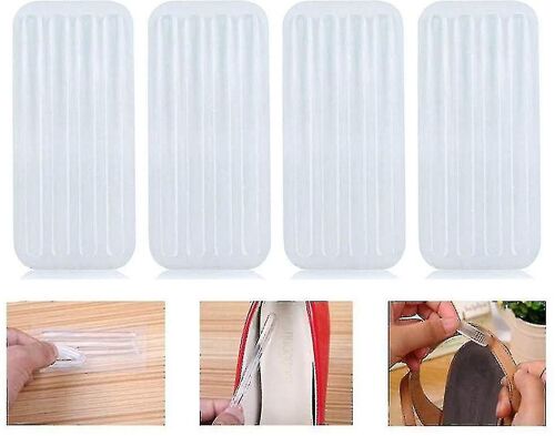 6sheets 24pcs Clear Silicone Self-Adhesive Sandals Anti-Scratching Strips